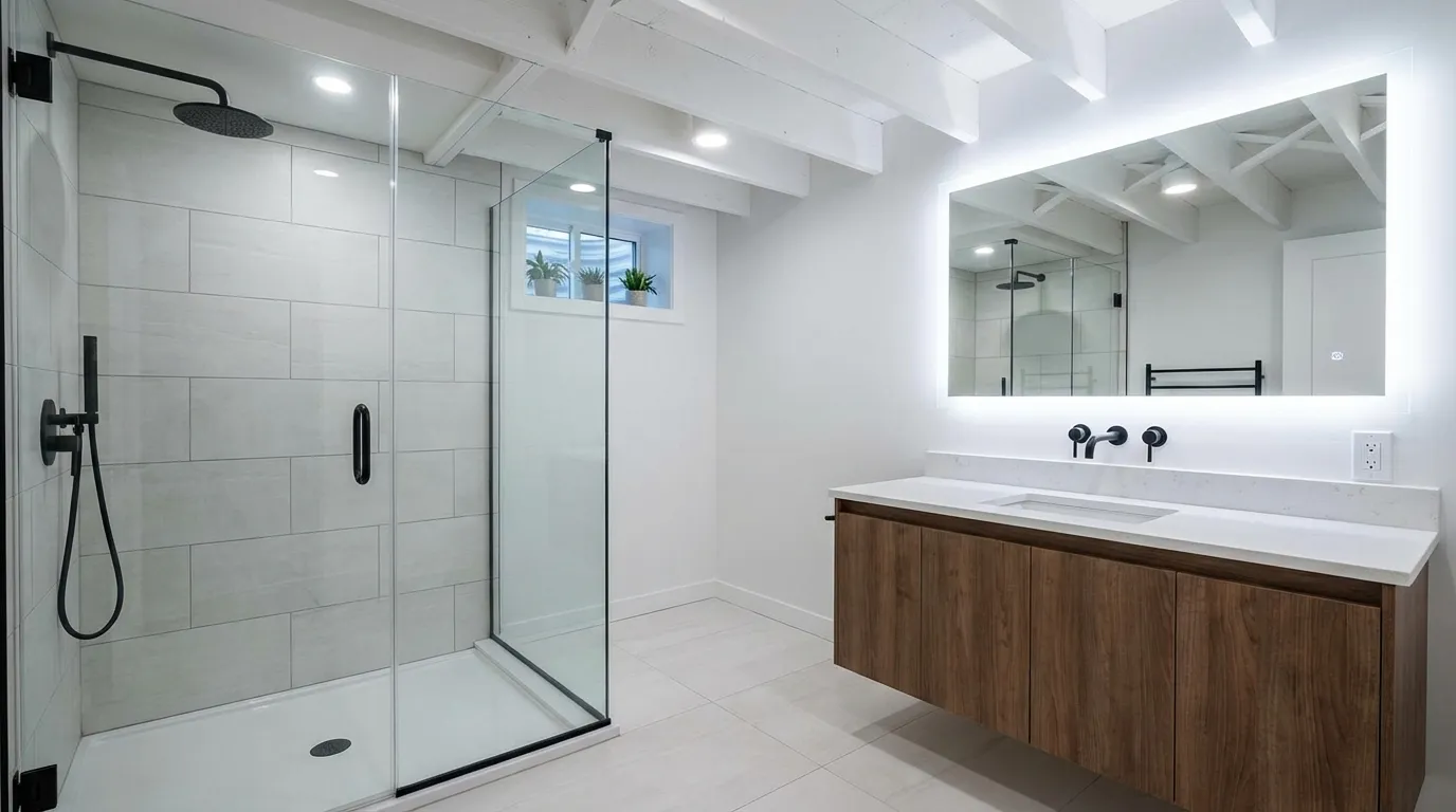 Finished basement bathroom in Sandy